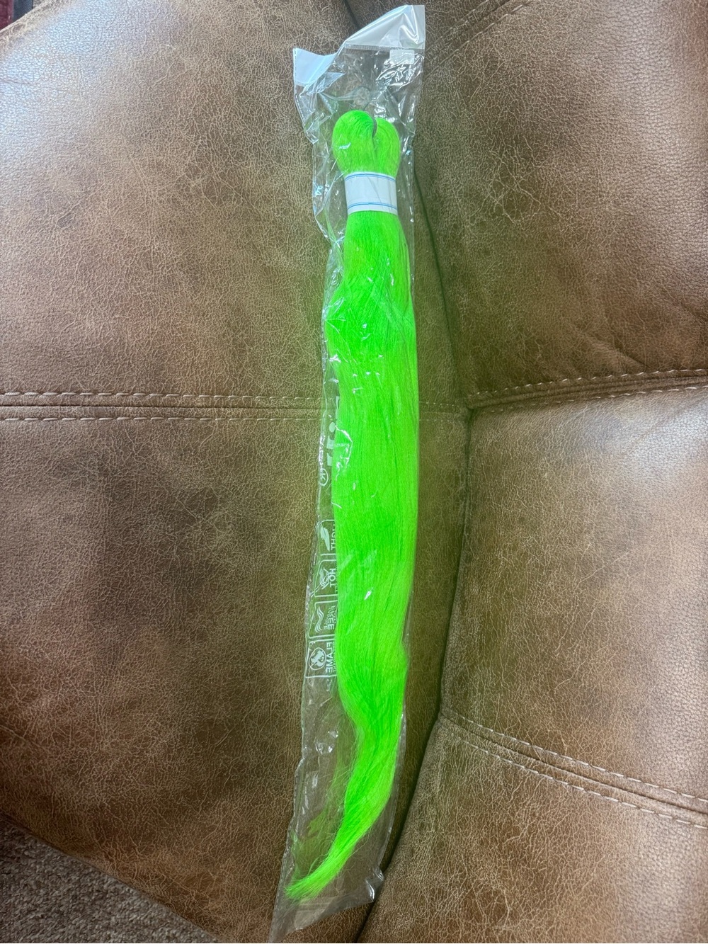 Neon Green Hair Extension - Bright Lime Braid In